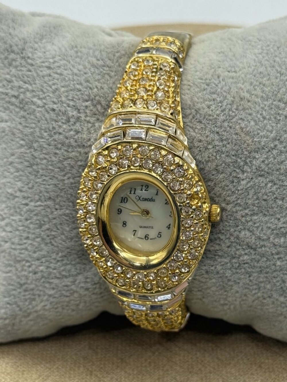 vintage rhinestone Xanadu gold tone watch